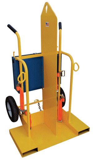 Vestil Dual Welding Cylinder Torch Cart w/ Flat Free Wheels